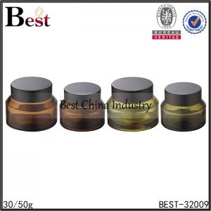 10 Years Factory
 amber cream glass jar with cap 30/50g Wholesale to Niger