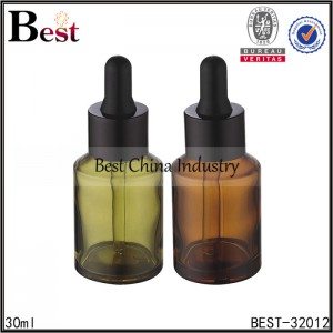 amber glass bottle with plastic dropper 30ml