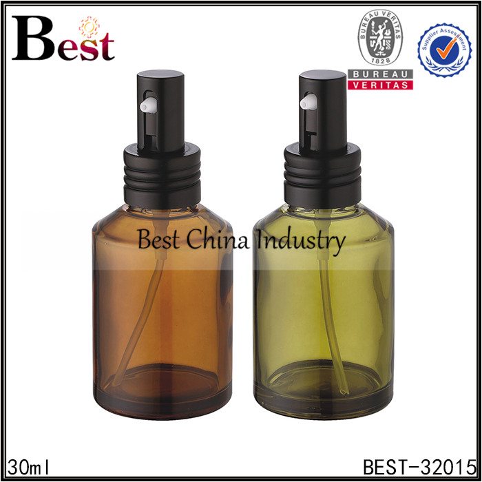 China wholesale
 amber glass bottle with aluminum pump 30ml Supply to Swaziland