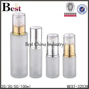 frosted glass bottle with pump and cap 20/30/50/100ml