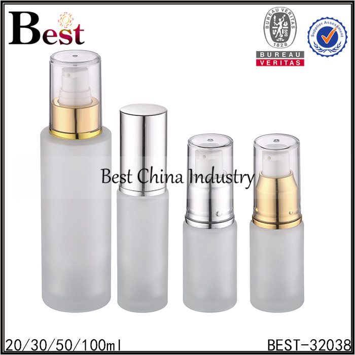 15 Years manufacturer
 frosted glass bottle with pump and cap 20/30/50/100ml Manufacturer in Dominica
