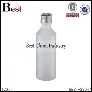 frosted glass bottle with silver cap 120ml