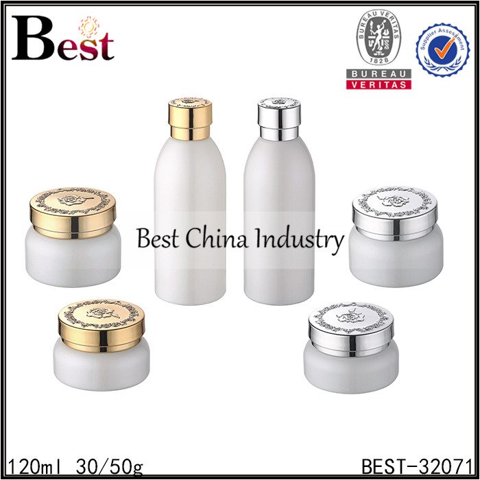 China Wholesale for
 white color glass bottle and jar 120ml,30/50g Factory from Turkey
