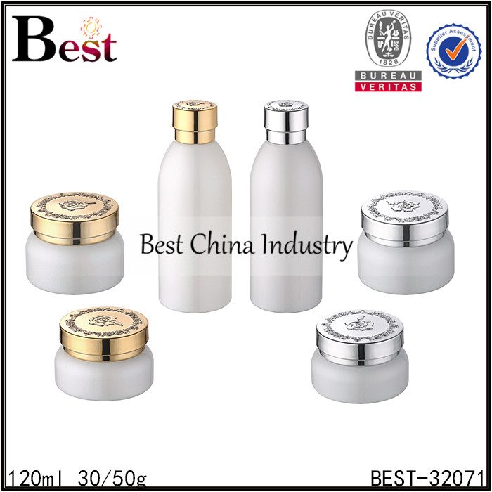 15 Years Factory wholesale
 white color glass bottle and jar 120ml,30/50g Manufacturer in Portland