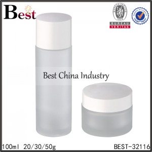 frosted glass bottle and jar 100ml,20/30/50g