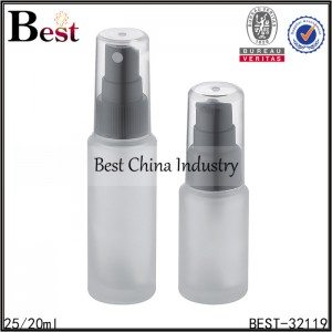 frosted glass bottle with sprayer and pump 25/20ml