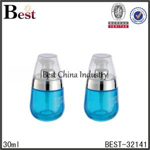 blue color blue color glass bottle with pump 30ml