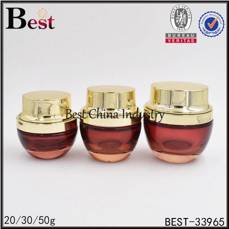 11 Years manufacturer
 red cream glass jar with gold cap 20/30/50g Manufacturer in Canada