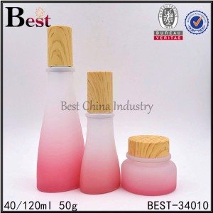 painted red glass bottle and jar 40/120ml, 50g