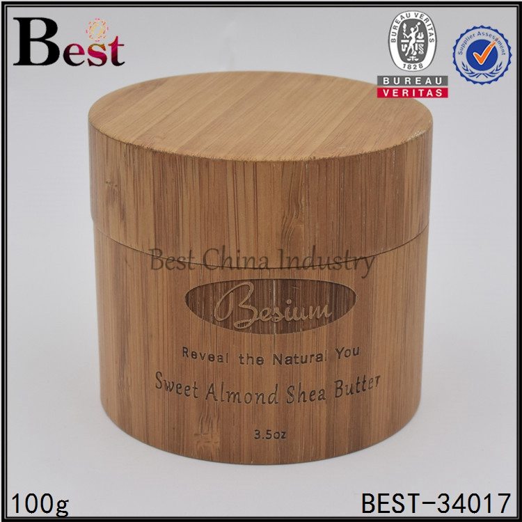 OEM manufacturer custom
 yellow bamboo jar with pp 100g Wholesale to Bahrain