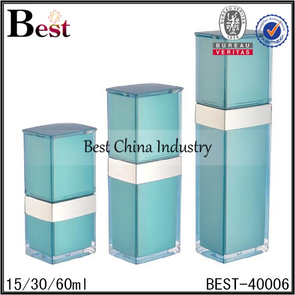 10 Years Factory
 square blue acrylic bottle 15/30/60ml Wholesale to Abu Dhabi