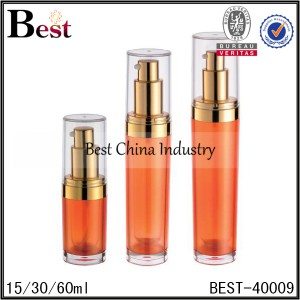 orange color pump acrylic bottle 15/30/60ml