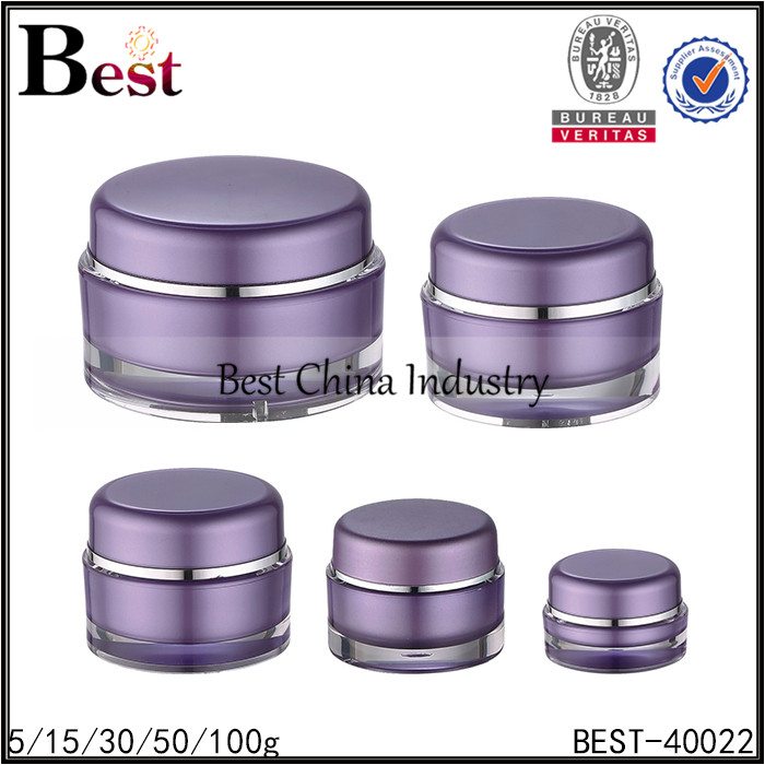 Factory supplied
 purple color acrylic jar 5/15/30/50/100g Guyana