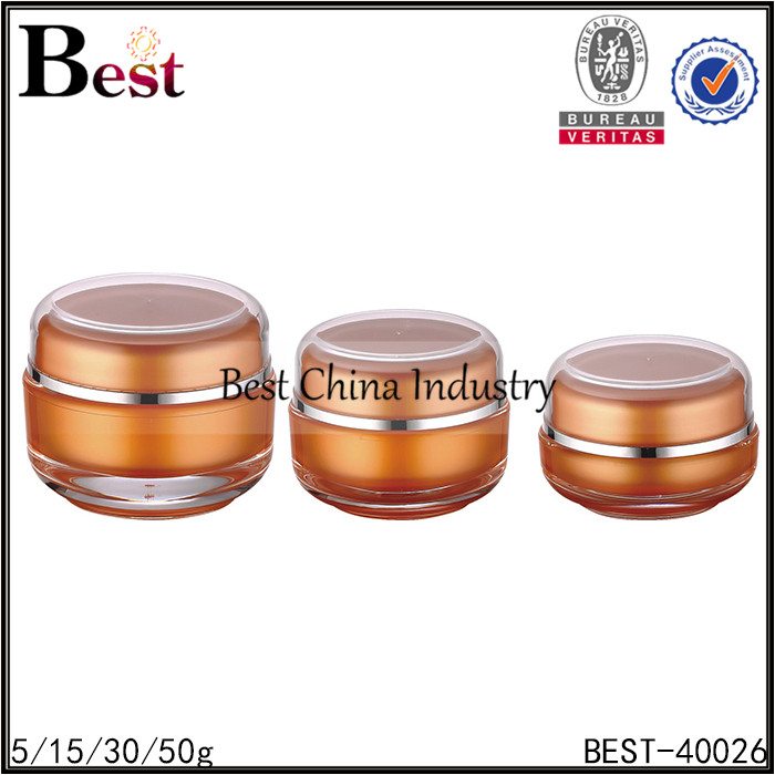 6 Years Factory
 orange color acrylic jar 5/15/30/50g Supply to Malaysia