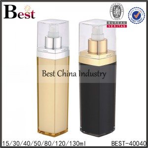 12 Years Manufacturer
 square pump acrylic bottle 15/30/40/50/80/10/130ml Wholesale to Cologne
