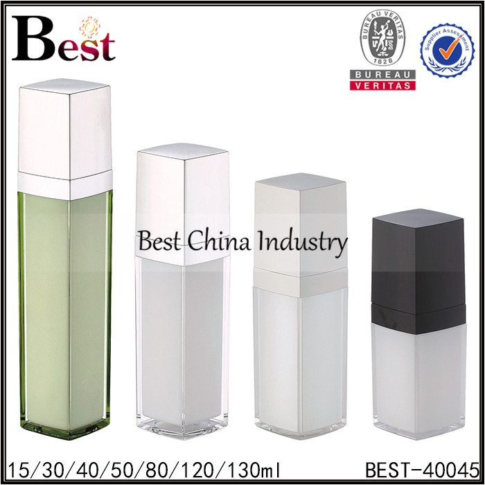 Renewable Design for
 square acrylic bottle with pump 15/30/40/50/80/120/130ml in Lahore