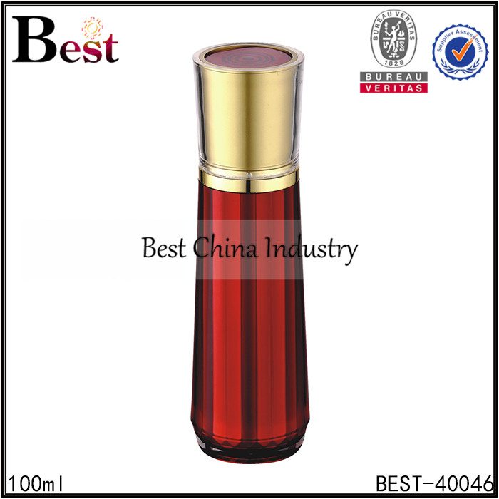5 Years Factory
 red acrylic bottle with gold pump 100ml Wholesale to Czech