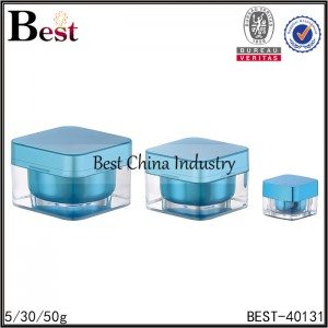 Good quality 100%
 square blue acrylic jar 5/30/50g Supply to Johannesburg