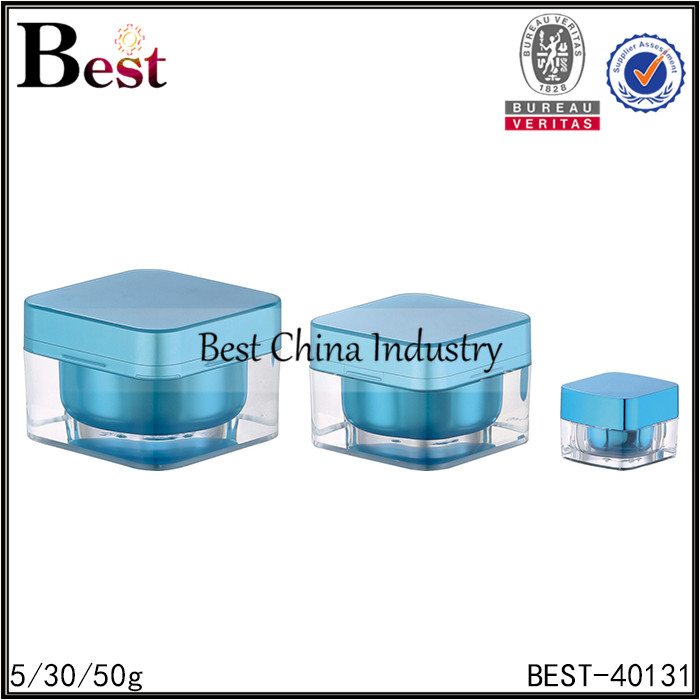 Low price for
 square blue acrylic jar 5/30/50g Supply to Benin