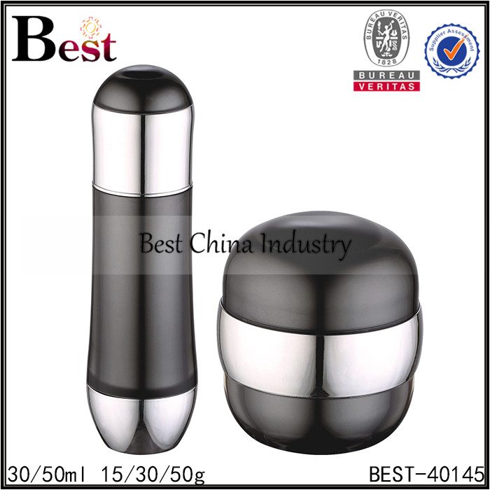 Hot-selling attractive
 gray acrylic pump bottle and acrylic jar 30/50ml, 30/50g Factory from Boston