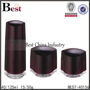 Chocolate color acrylic bottle and jar 40/125 ml, 15/50 g