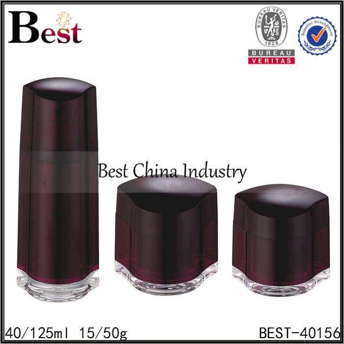 5 Years Factory
 Chocolate color acrylic bottle and jar 40/125 ml, 15/50 g Supply to Sydney
