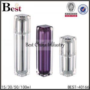 13 Years Factory
 square silver and purple acrylic pump bottle 15/30/50/100ml Factory for Portland