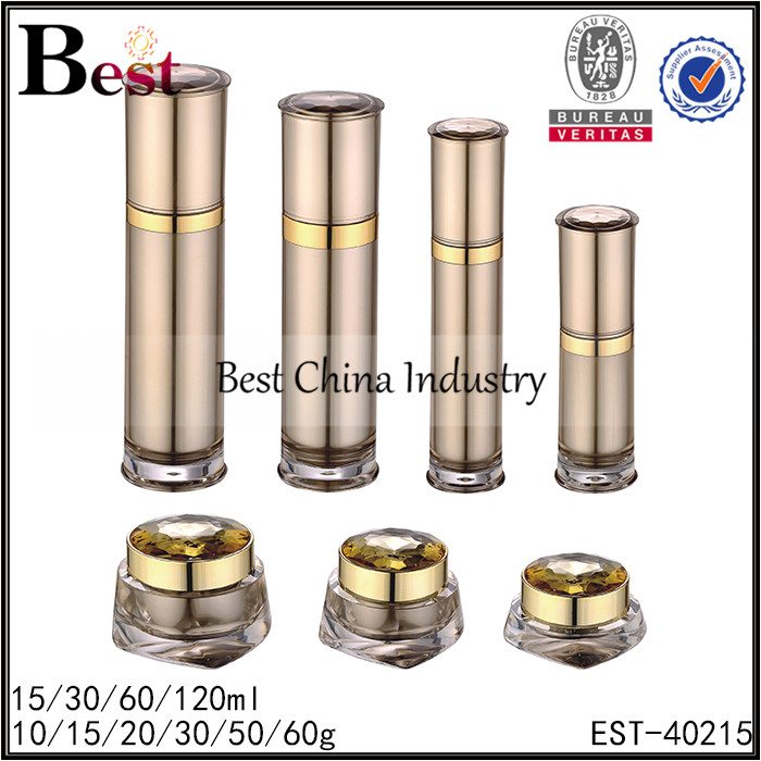 OEM China High quality
 diamond acrylic jar 10/15/20/30/50/60g, bottle 15/30/60/120ml in luzern