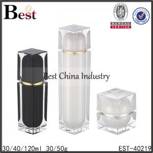 black /white acrylic lotion bottle and jar 30/40/120ml,30/50g