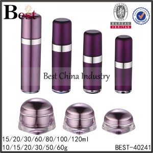 mushroom shape purple acrylic jar 10g to 60g, acrylic bottle 15/20/30/60/100/120ml