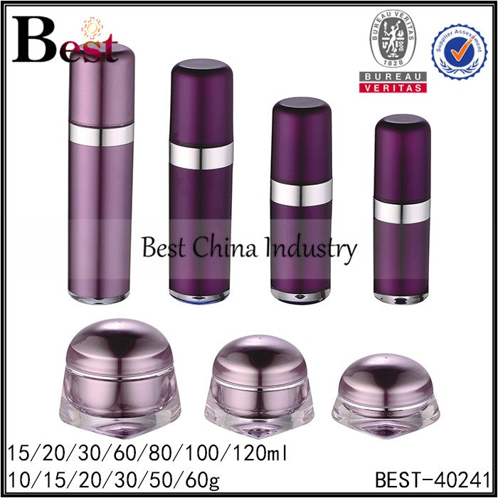 Professional Design
 mushroom shape purple acrylic jar 10g to 60g, acrylic bottle 15/20/30/60/100/120ml Supply to Bangalore