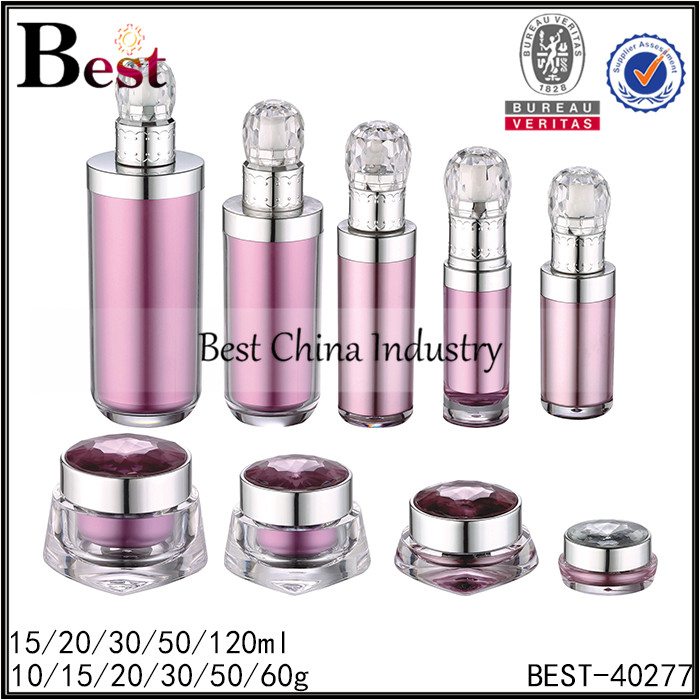 2016 China New Design
 diamond decorative red acrylic jar 15/20/30/50/60g, acrylic bottle 15/20/30/50/120ml Factory for Canberra