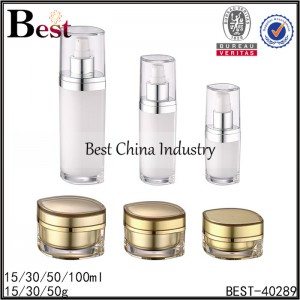 Professional China 
 eye shape gold acrylic jar 15/30/50g, eye shape white acrylic bottle 15/30/50ml Factory in Washington
