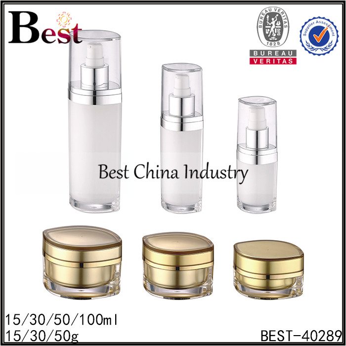Hot-selling attractive price
 eye shape gold acrylic jar 15/30/50g, eye shape white acrylic bottle 15/30/50ml in America