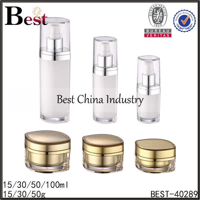 High Quality
 eye shape gold acrylic jar 15/30/50g, eye shape white acrylic bottle 15/30/50ml Manufacturer in Iceland