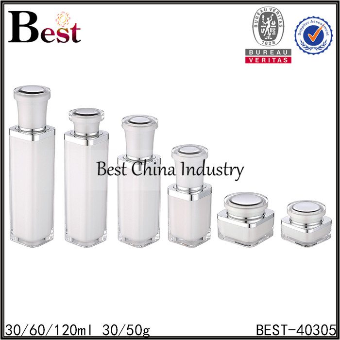 Factory Price For
 pearl white acrylic jar with round cap 30/50g, acrylic bottle 30/60/120ml  Factory in Anguilla