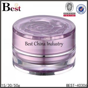 Factory Cheap
 purple color flower cap acrylic jar 15/30/50g Supply to Lahore