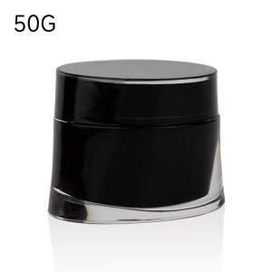 luxury cosmetic black acrylic cream jar with lid