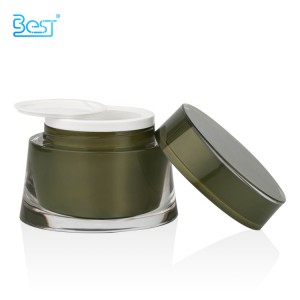 50g 100g facial cream green acrylic jar with lid