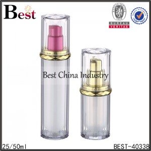 frosted acrylic bottle with colorful pump, clear lid 25/50ml