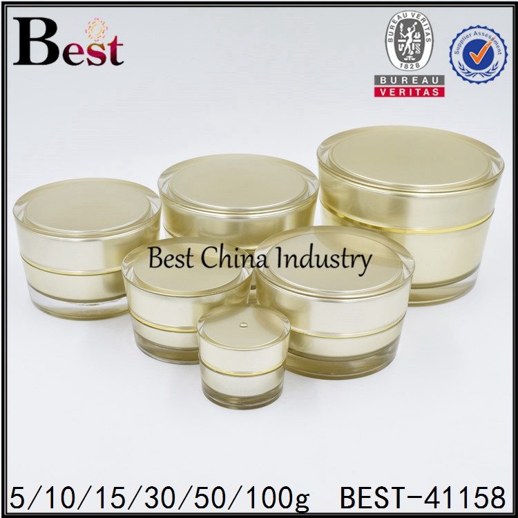 Hot Sale for
 varies size gold acrylic cream jar 5/10/15/30/50/100g Manufacturer in Netherlands