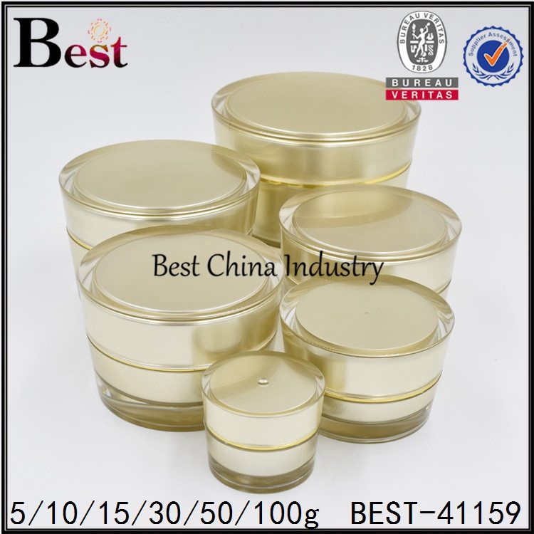 2016 Good Quality
 gold acrylic cream jar 5/10/15/30/50/100g Wholesale to Bogota