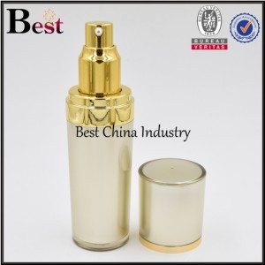 top wide, bottom slim gold acrylic lotion bottle 30ml