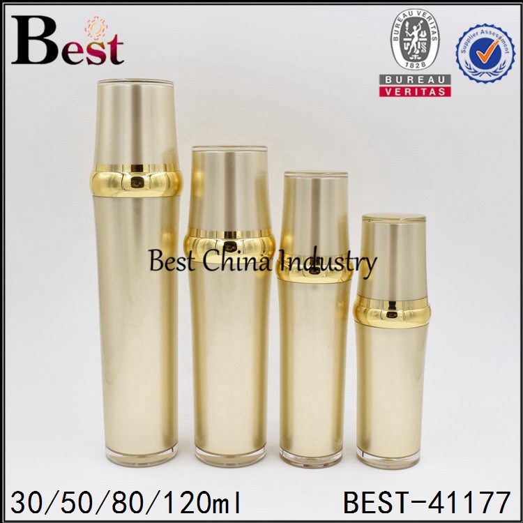 Factory directly sale
 gold acrylic lotion bottle 30/50/80/120ml Manufacturer in Liberia