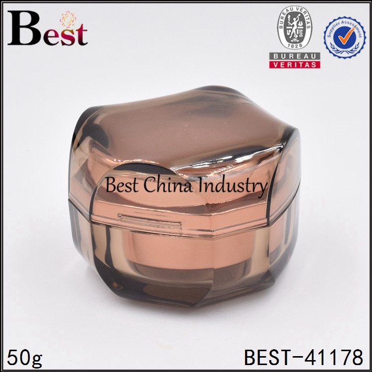 Factory Supplier for
 amber unique shape acrylic cream jar 10/30/50g in South Korea
