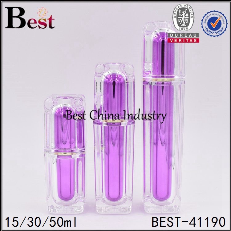 Discount wholesale
 double wall, red acrylic lotion bottle,gold sprayer 15/30/50g Manufacturer in Hongkong