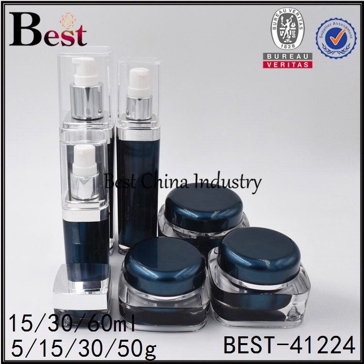 Factory provide nice price
 green/blue acrylic jar 5/15/30/50g， acrylic bottle 15/30/50ml Supply to USA