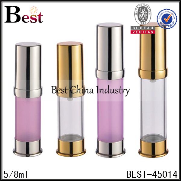 OEM Customized wholesale
 pink/clear airless lotion pump bottle 5/8ml Naples