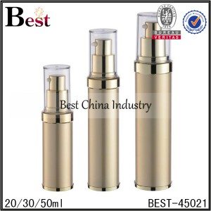 gold airless lotion pump bottle with clear lid 20/30/50ml