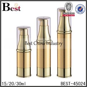 gold airless lotion pump bottle 15/20/30ml